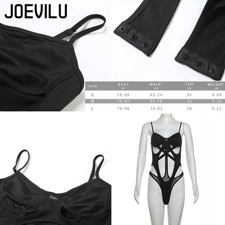 Sexy Women Bodysuit Cut Out Bodycon Jumpsuit Strap Cami Y2K Pure Aesthetic Tops Summer Sleeveless Solid Color Crop Outfit Tee