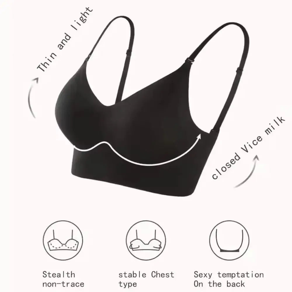 Fashion Nylon Cotton Women's Invisible Bra Breathable No Steel Frame U Plunge Bras Backless Ladies Sexy Bras Women Girls