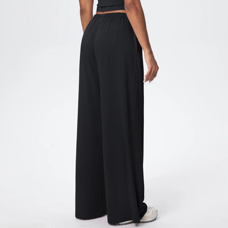 Women Quick Drying Wide Leg Yoga Pants Loose Yoga Pants High Waist With Pockets Fitness Sport Gym Workout Drawstring Full Length