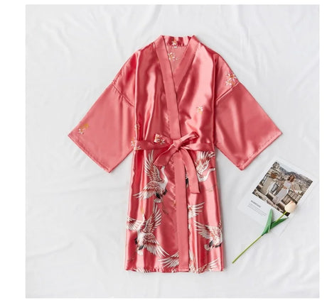 Sexy Nightwear Gown Set Women 2PC Pyjama V-Neck Pajamas Silky Sleepwear Spring Lady Sleep Suit Robe Wear Home Negligee Homewear