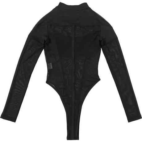 Sexy See Through Bodysuit Women Dark Gothic Streetwear Emo Alternative Grunge Y2k Long Sleeve O-neck High Waist Jumpsuit