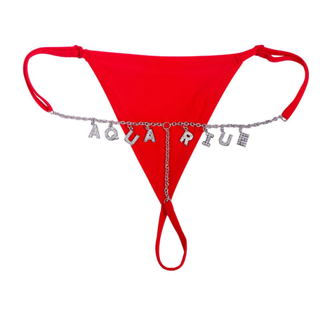 Customize Name Crystal Letters Waist Body Chain for Women Sexy Leopard Underwear Bikini Thong Body Jewelry Valentine's Day Gift