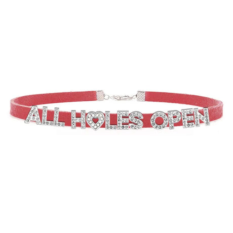 Sexy Bad Words All Holes Open Letters Choker Necklace Women Men Suggestive Adult Chocker Collar Cosplay Custom Jewelry Gift