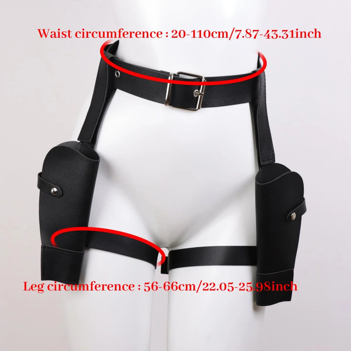 Women Faux Leather Set Steampunk Chest Harness Belt + Thigh Holster Medieval Pirate Cosplay Costume Accessories Halloween