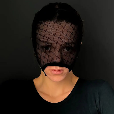 Women Lace Cosplay Multi‑Style Black Mesh Fishnet Full Face Mask Stretch Face Cover Halloween Masquerade Carnival Accessory