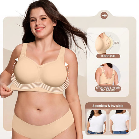 Jelly Bras for Women Non Wired Seamless Gel Plus Size Push Up Bras