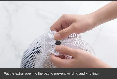 1Pc Drawstring Mesh Laundry Bags Fine/Coarse Mesh Washing Machine Travel Laundry Pouch Soft White Lingerie Storage Clothing Hot