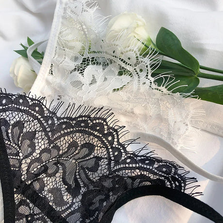 Lace Sexy Panties Thong Women Briefs Girls G String Hollow Out Transparent Underwear Female Thin Low Waist Lingerie Size S-XL