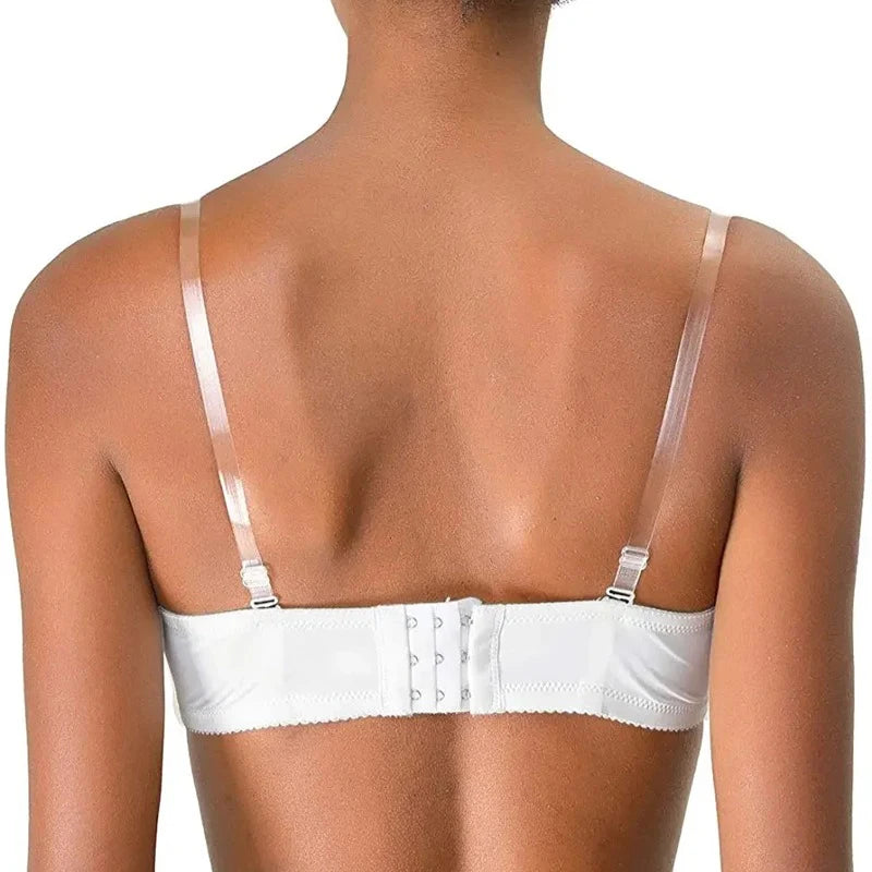 FallSweet 2/4/10/20PCS Adjustable Invisible Clear Bra Straps for Women Transparent Elastic Shoulder Belt Lingerie Accessories
