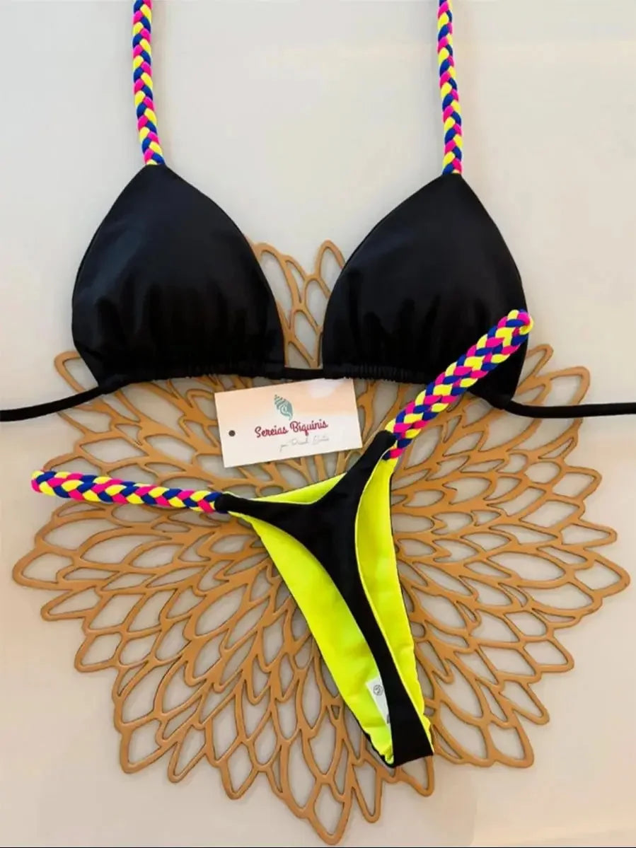 Micro Bikinis Women Swimsuit New Sexy Swimwear Halter Bikini Set Brazilian Biquini Female Thong Beachwear Party Wear