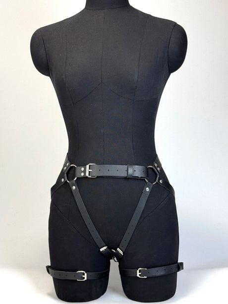Sexy PU Leather Thigh Garter Belt Buttocks Harness for Women Body Bondage Goth Fetish Clothing Accessories Adult Sex Toy
