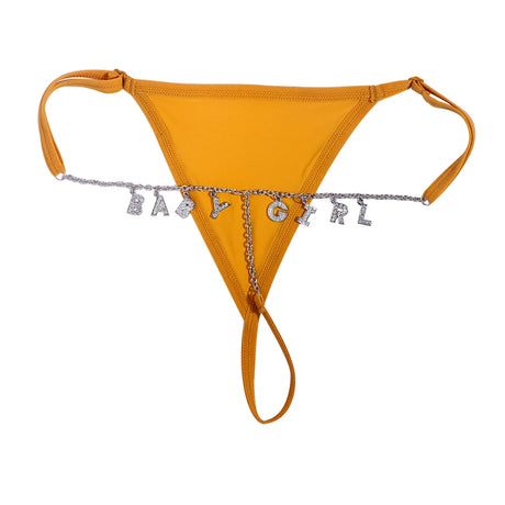 Customize Name Crystal Letters Waist Body Chain for Women Sexy Leopard Underwear Bikini Thong Body Jewelry Valentine's Day Gift