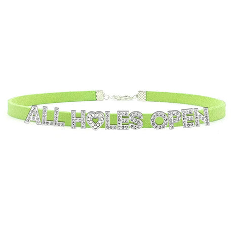 Sexy Bad Words All Holes Open Letters Choker Necklace Women Men Suggestive Adult Chocker Collar Cosplay Custom Jewelry Gift