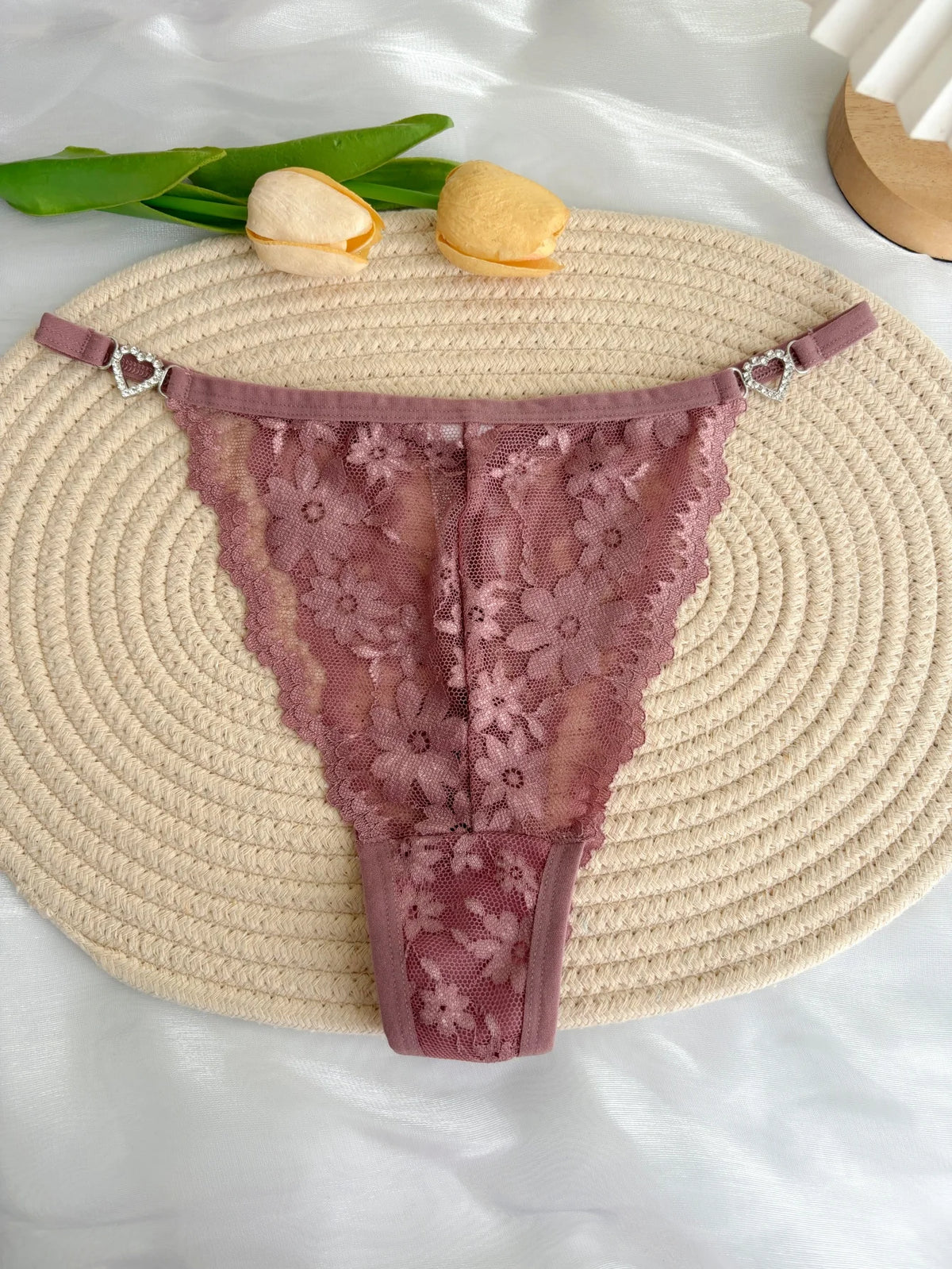 Custom Rhinestone Letter Name Text Sexy Lace Thong Panties Low Rise G-string Personalized Gift Wife Lover Anniversary Festival