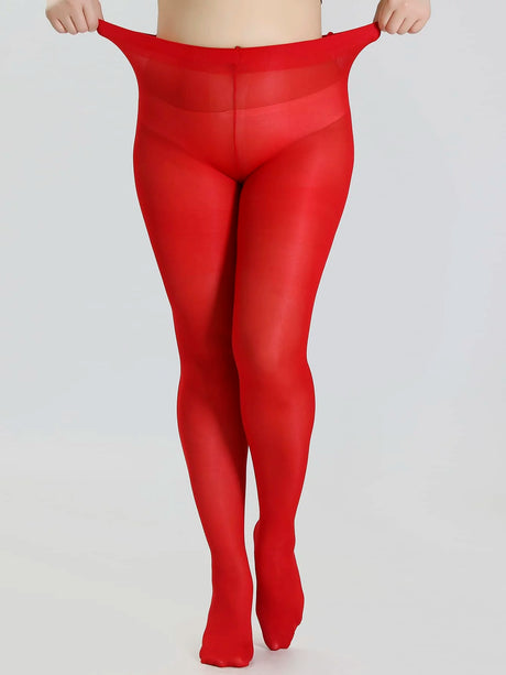 A Fashionable Plus Size Versatile Slim Oversized Breathable Solid Color Nylon Elastic Plus Size Pantyhose