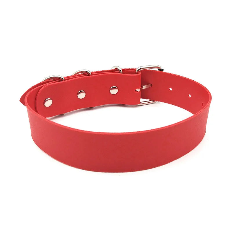 Punk Red PU Personalized Custom Letters Collars Choker Necklace Sexy Customized Name Buckle Chocker Jewelry