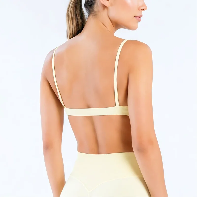HISTELLO Impact Scoop Neck Bra Seamless Women Sports GYM Underwear Sexy Backless Yoga Clothing Naked Feeling Workout Fitness Bra