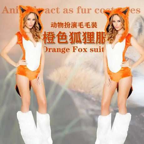 Cosplay Halloween Party Costume Ape Character Role Play Uniform Orange With Big Tail Wolf Game Costume Cosplay Costume