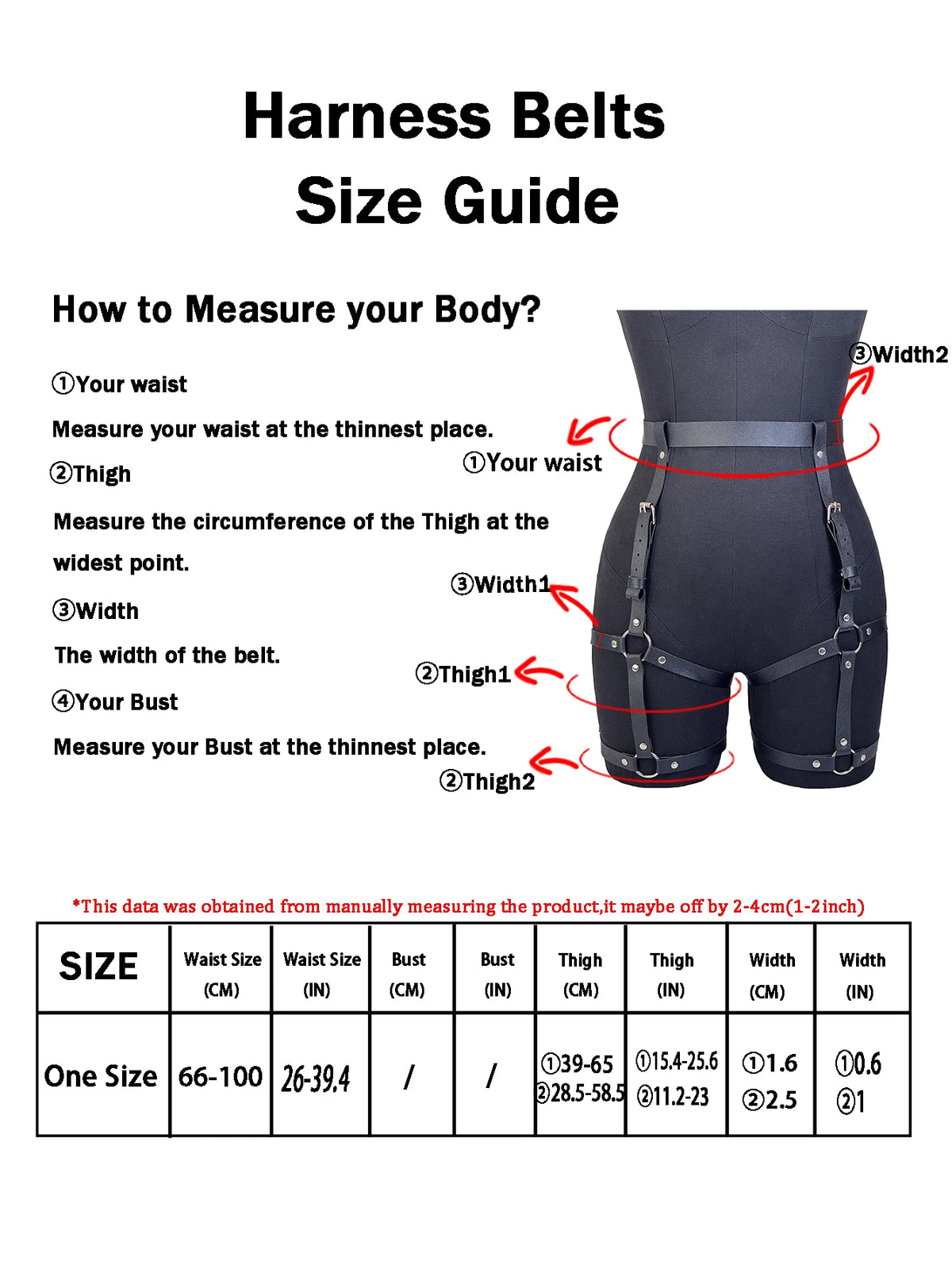 Women Fashion Harness Waist Belt Set PU Leather Harness Waist Belt Body Harness Breast Leg Garter Belt Goth Clothing Accessory