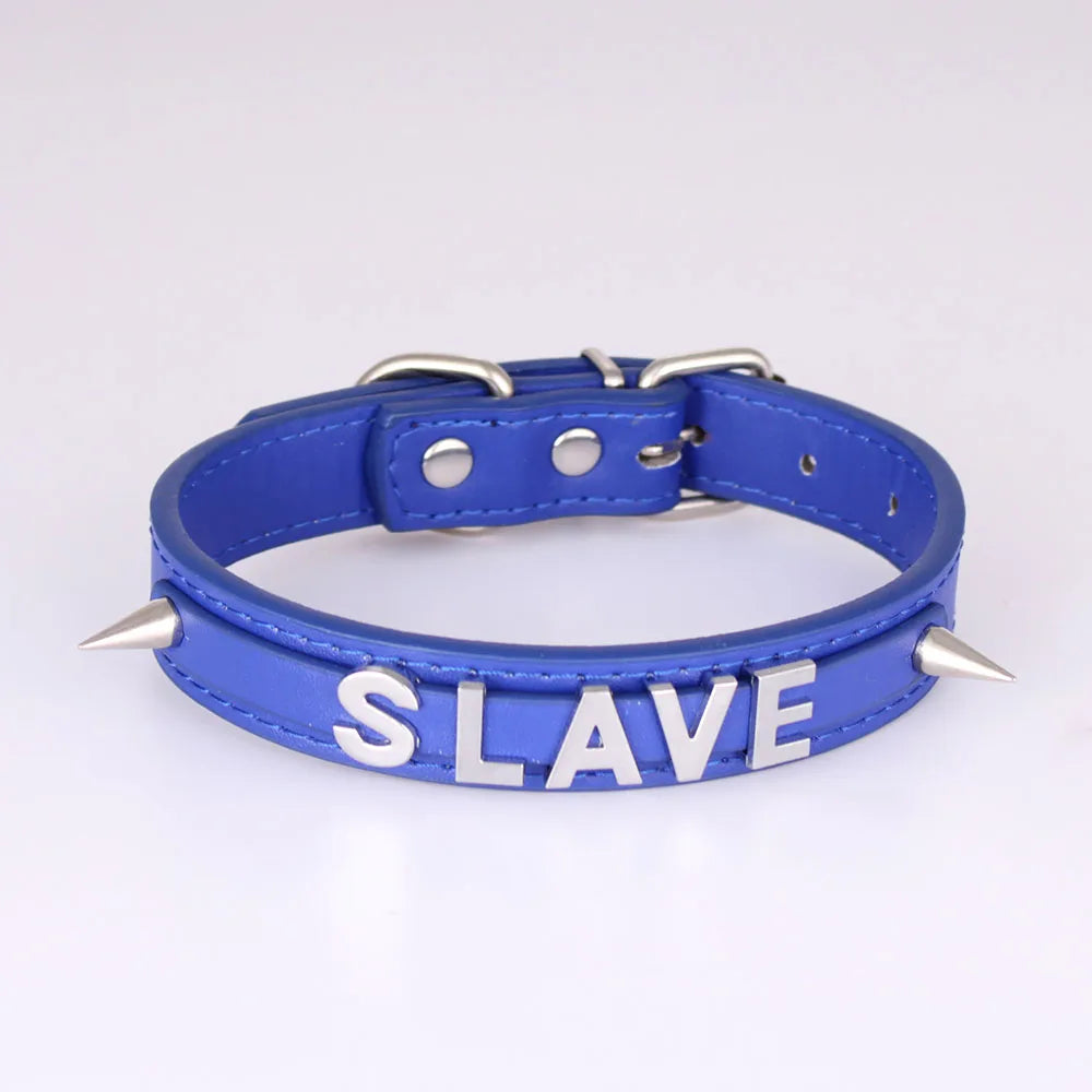 Lovely Personalized Letters Choker Women Leather Collar Punk Chocker Custom Name Bling Crystal Jewelry Cosplay Necklace