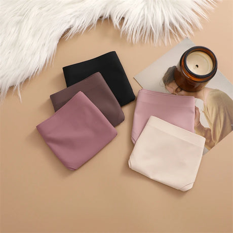 FINETOO 3PC Women Seamless Panties Sexy Brazilian Thong Female Low Waist Solid Color Briefs Comfortable Invisible G-string Panty