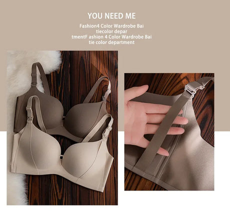 Smooth Nursing Bra Prevents Sagging Gathers Support Womans Brassiere Three-row Hooks Postpartum Use All Stages Ladies' Bra Daily