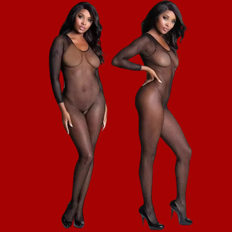 Lingerie Bodysuit Sexy Adult Open Crotch Bodystocking Erotic Mesh Underwear Outfits for Woman Jumpersuits Costumes Crotchless