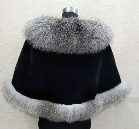 White Fur Shawl Women's Jacket Autumn Winter Faux Mink Fox Fur Dress Cheongsam Cloak Coats New 2026 Thicken Warm Short Outwear
