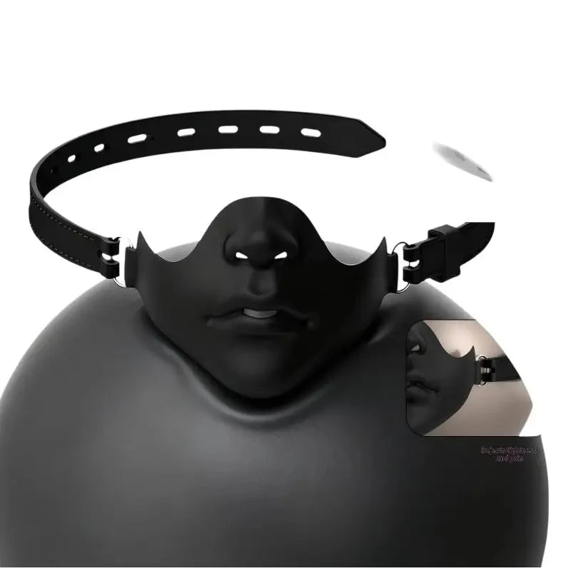 Halloween Glossy Half Face Mask Breathable Artificial Face Adjustable Elastic Mask DIY Party Role-playing Dress-up Accessories