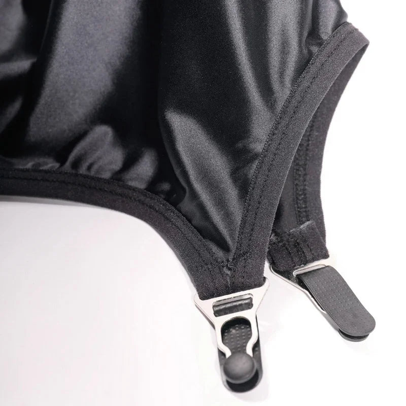 Sexy multi choices Luxury Garter Belt Women Glossy Satin Mini Skirt Metal Clips Garter Suspender Belt For OL sexy dancer sm game