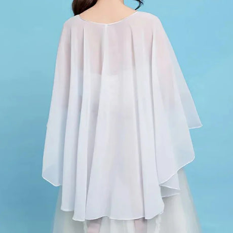 Women's Chiffon Cape Bolero Femme Mariage Chalas Mujer Evening Wedding Bridal Jacket Wraps Accessories Peleryna Cloak Boda Shawl