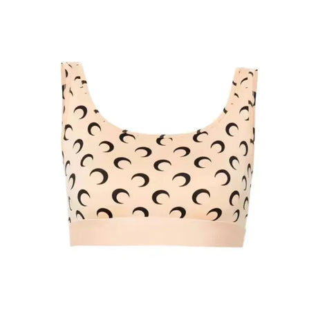 Trendy Full Print Cross Backless Sports Bra for Women High-Waisted Sexy Crop Top Fashion Streetwear Vest