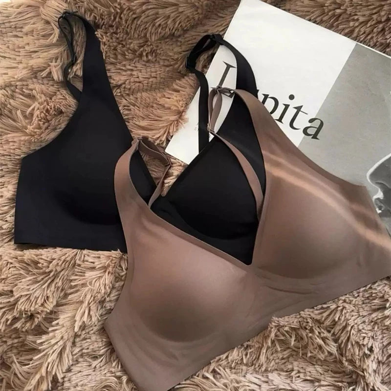 Beautiful Back Invisible Seamless Underwear Women's Large Breast Revealing Small Breast Gathering Side Breast Sexy Wireless Bra