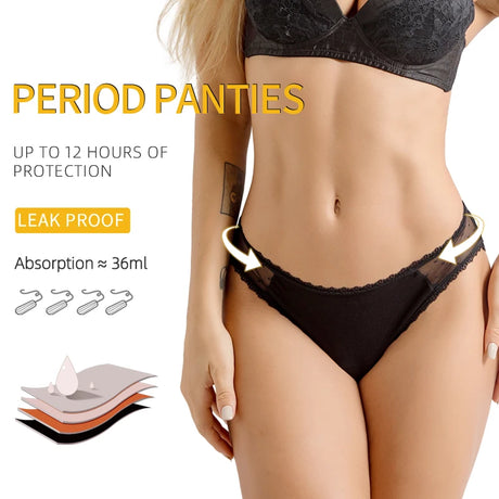 Bamboo Comfortable women's period panties 4 layer leak-proof absorbent menstrual period underwear postpartum incontinence briefs