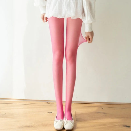 Women's Sexy Transparent Silk Stockings Disposable Breathable Sheer Tights Summer Ultra Thin Sock Colorful Anti-hooked Pantyhose