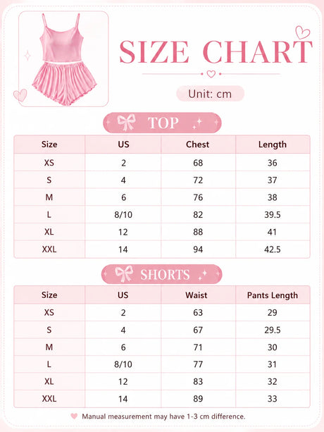 Women’s 2 Piece Solid Color Pajama Set, Square Neck Crop Cami Top and Ruffle Trim Split Shorts, Ribbed Sleepwear Loungewear