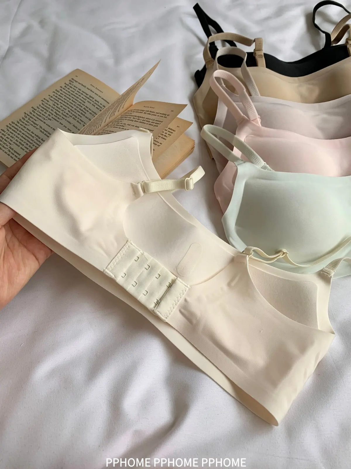 Plunge Neck Floral Demi Cup Bra Small Bust Wirefree Push Up Seamless Invisible Thin Cute Teen Girls Daily Wear Underwear