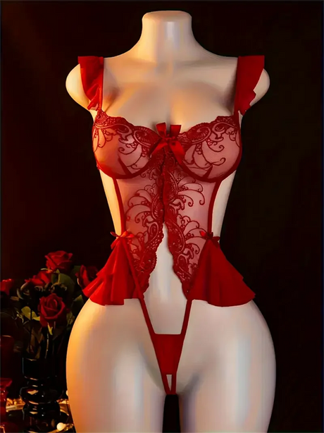 Plus Size S M L XL 2XL 3XL Sexy Lingerie Women Adult Teddy Babydolls Sex Clothes Bodysuit Exotic Pajamas Straps Deep V Open Bra