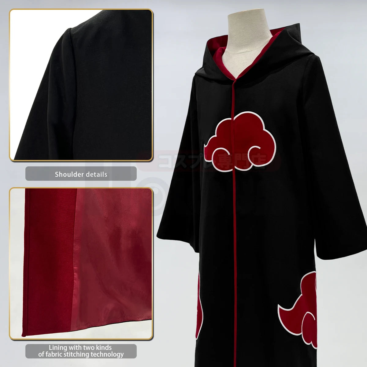 HOLOUN Uchiha Itachi Sasuke Anime Cosplay Costume Embroidery Hawk Team Cloak Pain Konan Sasori Halloween Christmas S-2XL
