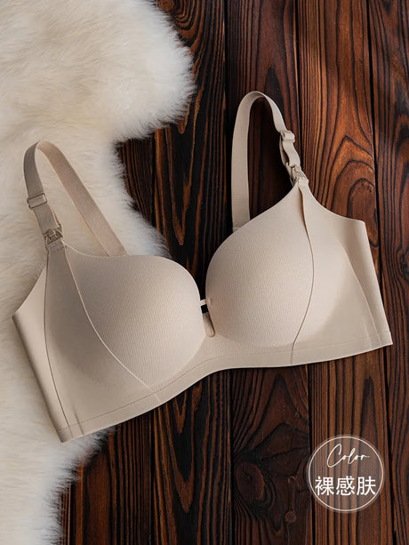 Smooth Nursing Bra Prevents Sagging Gathers Support Womans Brassiere Three-row Hooks Postpartum Use All Stages Ladies' Bra Daily