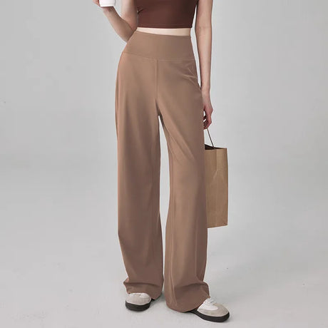 Women's High Quality Pants With Pockets High Waist Stretch Loose Sweatpants Nake-Feeling Sports Leisure Yoga Workout Pants