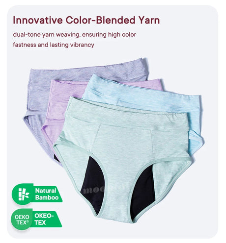 Menstrual Panties Woman Super Absorbent Menstrual Panties High Waist Bamboo Fiber Leakproof Menstruation Period Underwear Girl