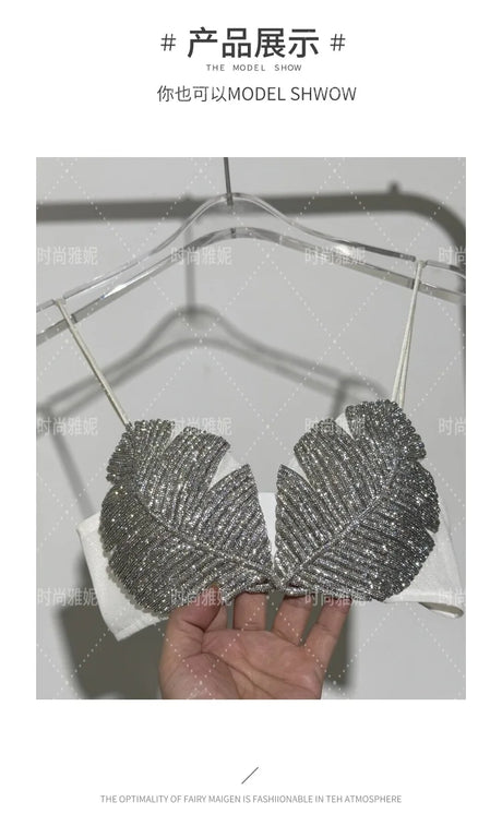 New Internet Celebrity Diamond Studded Bikini Tops, Bras, Stage Performance Costumes, Sexy Luxury Bras, And Chest Accessories