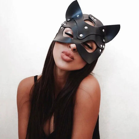 Fashion Leather Mask Men Women Sexy Bondage Half Face Fancy Masks Gothic Cosplay Masquerade Ball Mask BDSM Clothing Accessorie