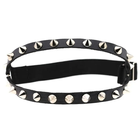 Punk Double Row Spiked Rivet Garter Belt Leg Ring Adjustable Thigh Harness Gothic Dark Leg Accessories for Club Street Outfits