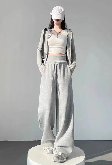 Elegant Women's Pants Palazzo Flared Wide Killer High Waist OL Ladies Career Long Trousers