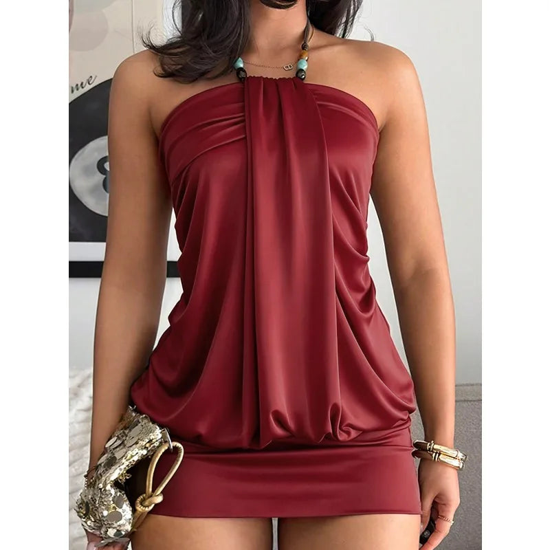 Dresses 2026 Women Bodycon Summer Sexy Party Sleeveless Mini Dress Sleeveless for Club Party Evening Night Out Occasions