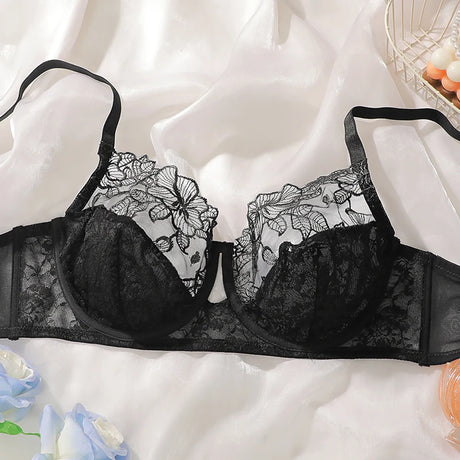 3/4 Cup High-Quality Bra Multi-Size Plus Size Lingerie Embroidered Lace Trim Women's Brassiere push up bra MR2679