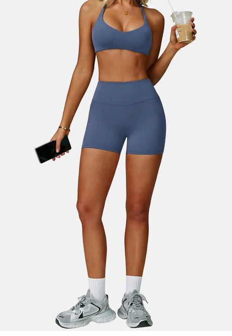 Sports Bra High Support Women Gym Underwear Push-up Back Cross Yoga Crop Top Running Workout Fitness Pilates Solid Color