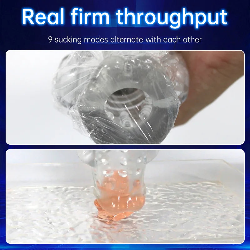 Automatic Male Masturbator Vibration Blowjob Sucking Machine Silicone Vagina Masturbation Cup Sex Toys Adult Goods for Men
